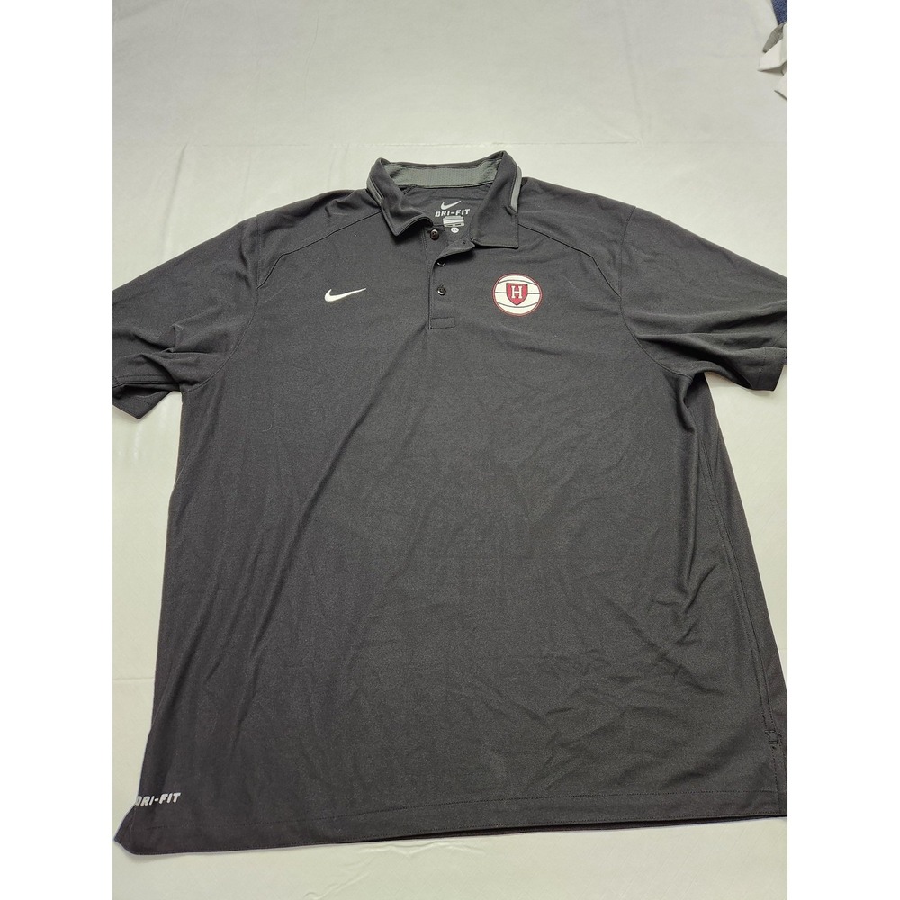 Nike Dri-FIT Polo Shirt Mens XL Black Harvard Basketball Embroidered Performance